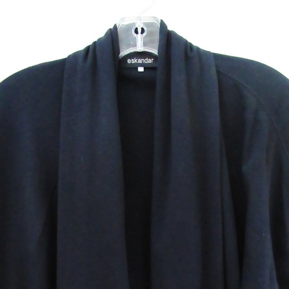 Black ESKANDAR 100% Pima Cotton Jacket, One Size, Very Good Condition - Picture 10 of 15